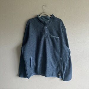 Eddie Bauer Blue Knit Pullover 1/4 Snap Sweatshirt XXL